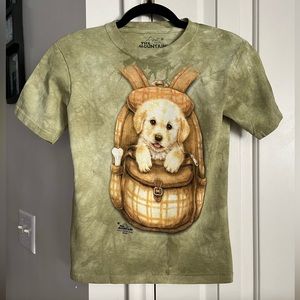 The Mountain Puppy in a Backpack T-shirt Youth size Med